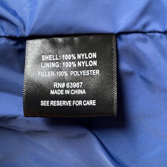 Mens Color Block Puffer Jacket Size Large Red White Blue - Picture 8 of 11